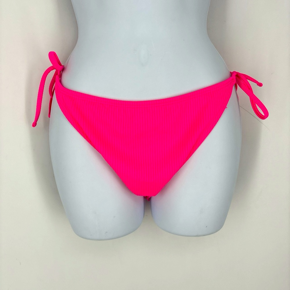 Wild Fable Ribbed Hot Pink Neon Bikini Bottom Swim Summer Vacation Beach XL